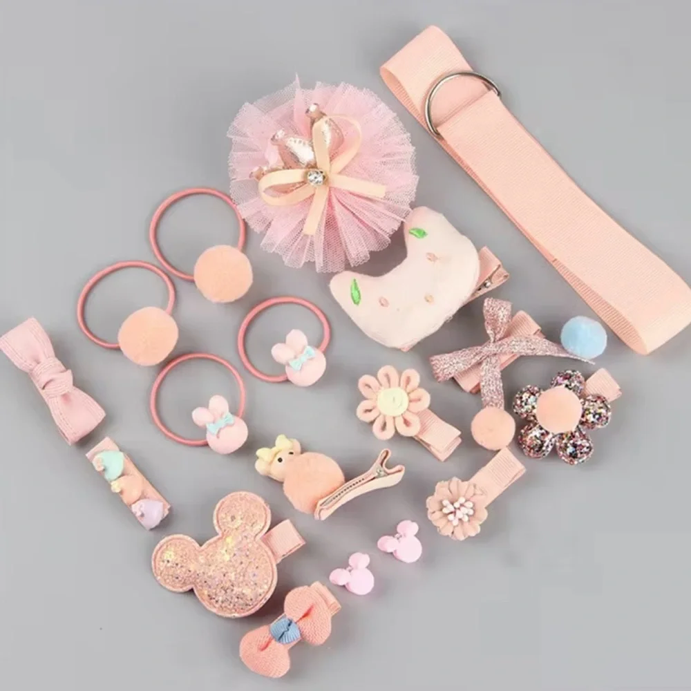 Hair Clips, Bows, Barrette And Hair Ties Set For Girls. 18 Pieces New In Box.
